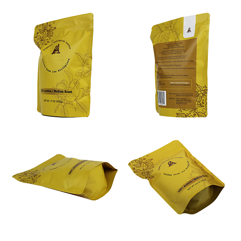 1 mylar stoječe vrečke za kavo z ventilom in zadrgo za hrano iz kavnih zrn (3)
